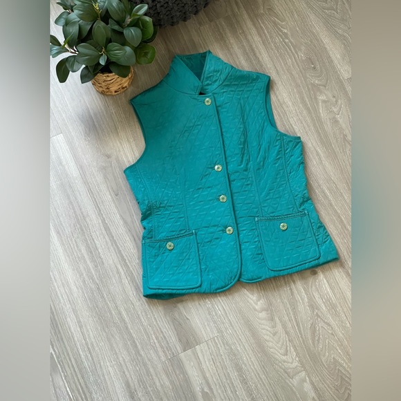 Talbots Quilted Teal Vest - Picture 9 of 11